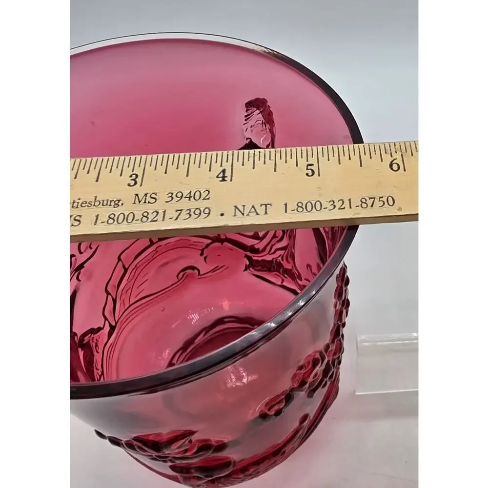VINTAGE FENTON CRANBERRY EMPRESS VASE 7 1/2
